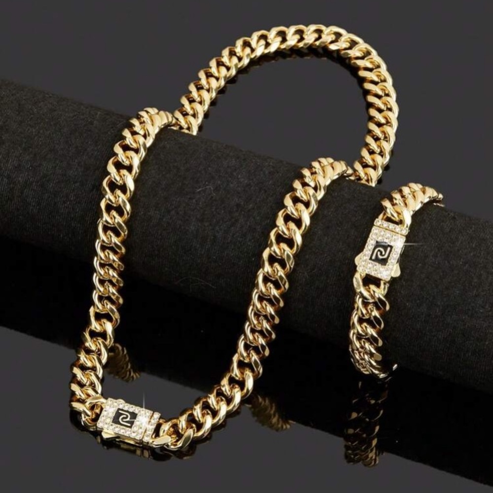 COPY - Gold Chain Necklace and Bracelet Set